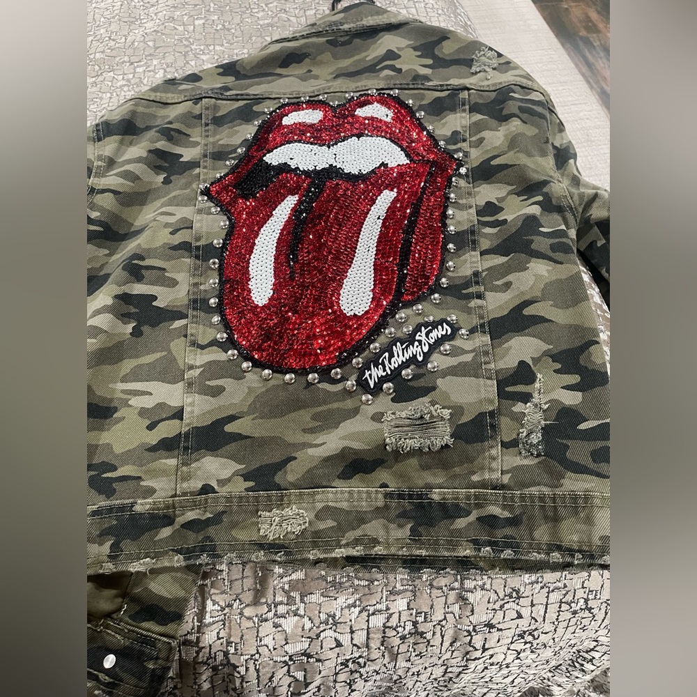 Handmade Adorned Camo Jacket